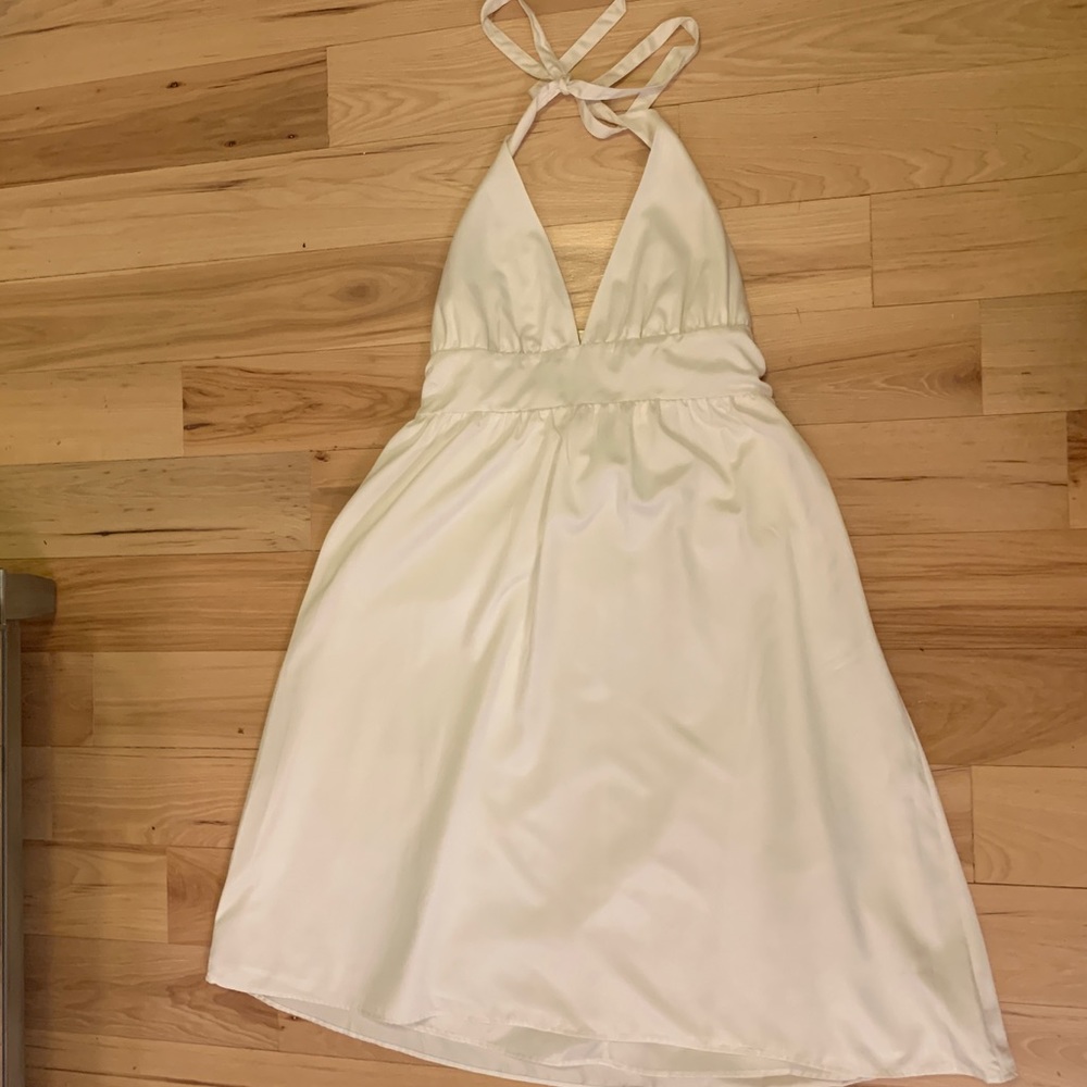 White Silk Marylin Monroe Halter dress